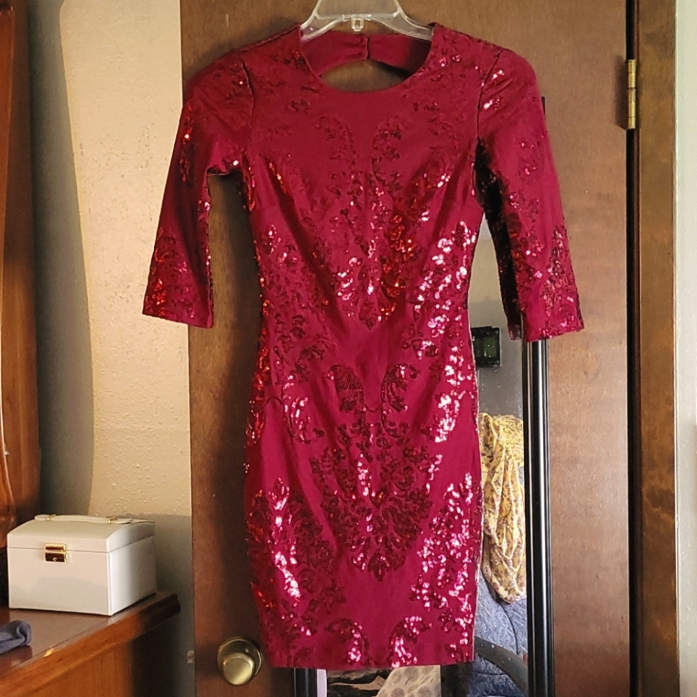 B. Darlin red sequined bodycon dress